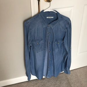 Oversized Chambray button down top